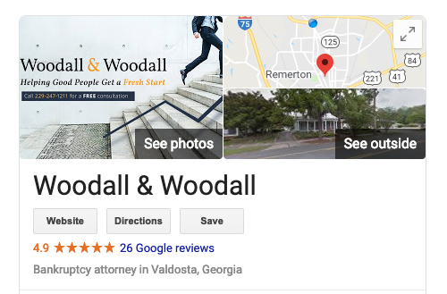Woodall & Woodall Google listing